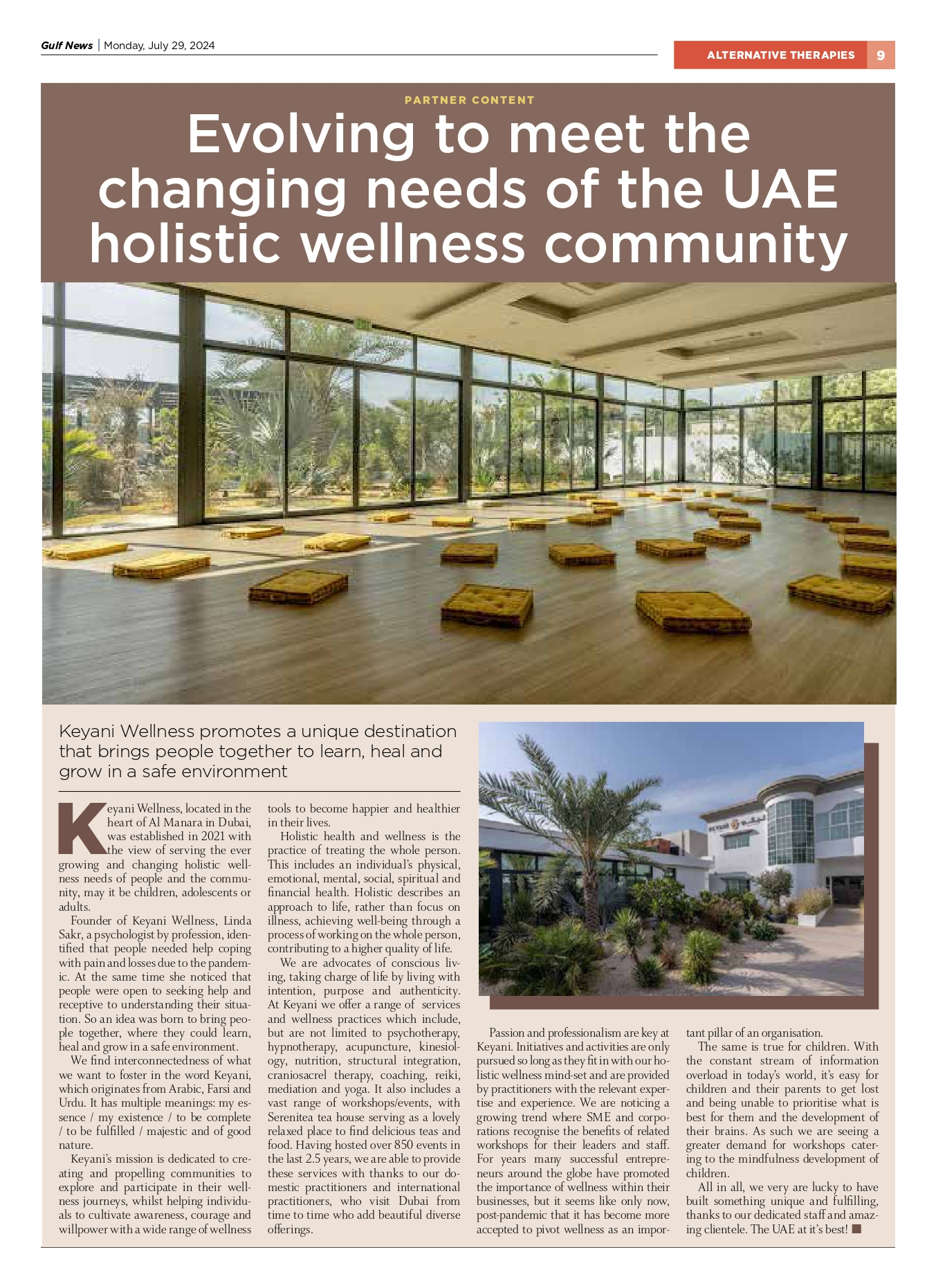 Evolving to meet the changing needs of the UAE holistic wellness community.
